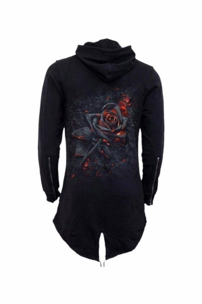 Burnt Rose - Ladies Fish Tail Full Zip Hoody - Zip Sleeve-Spiral-Dark Fashion Clothing