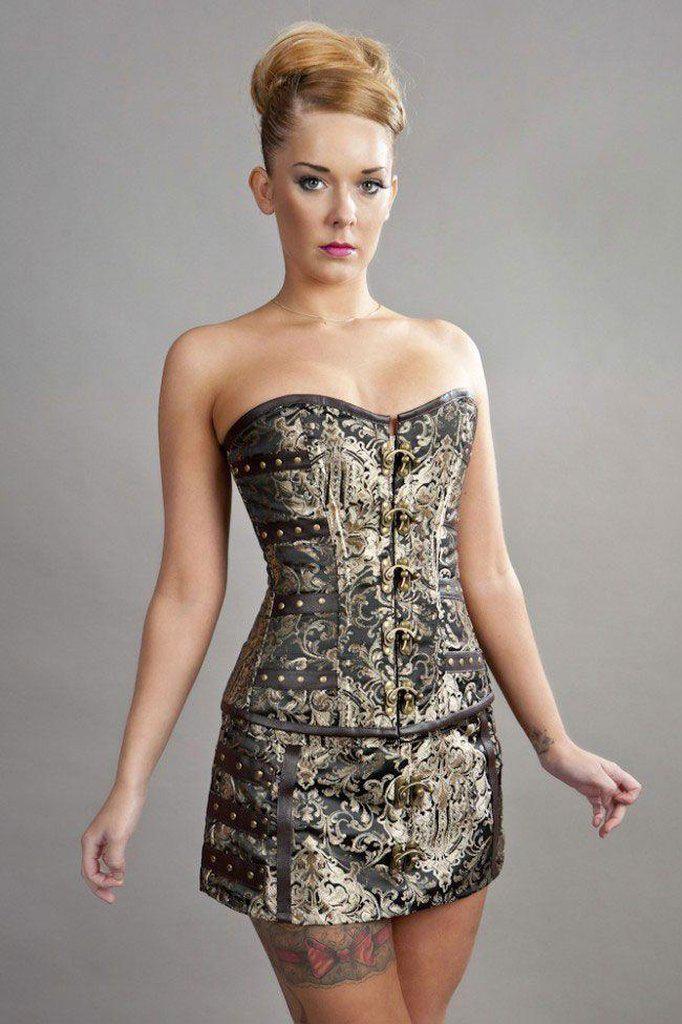 steampunk corset dress uk Vintage Underbust Corset Dress Steampunk Fashion UK