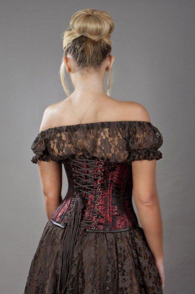 C-Lock Underbust Steampunk Corset In King Brocade-Burleska-Dark Fashion Clothing