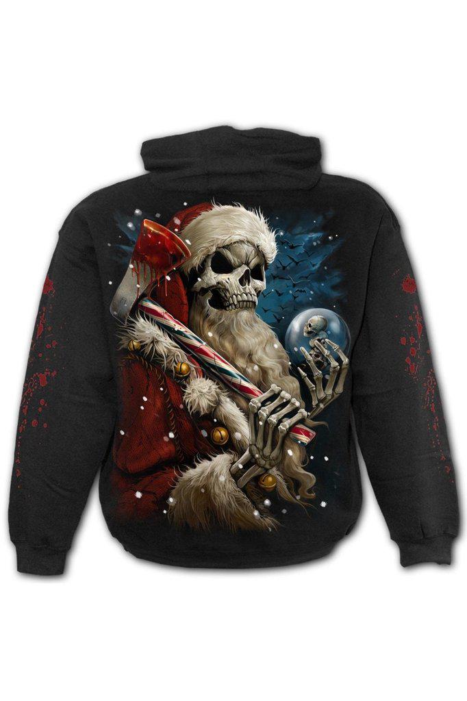 Candy Cane Santa - Hoody Black-Spiral-Dark Fashion Clothing