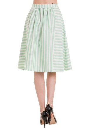 Candy Stripe Skirt-Banned-Dark Fashion Clothing