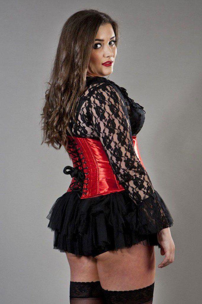 Candy Underbust Plus Size Waist Training Corset In Satin-Burleska-Dark Fashion Clothing