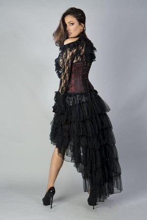 Candy Underbust Steel Boned Waist Training Corset In Brocade-Burleska-Dark Fashion Clothing