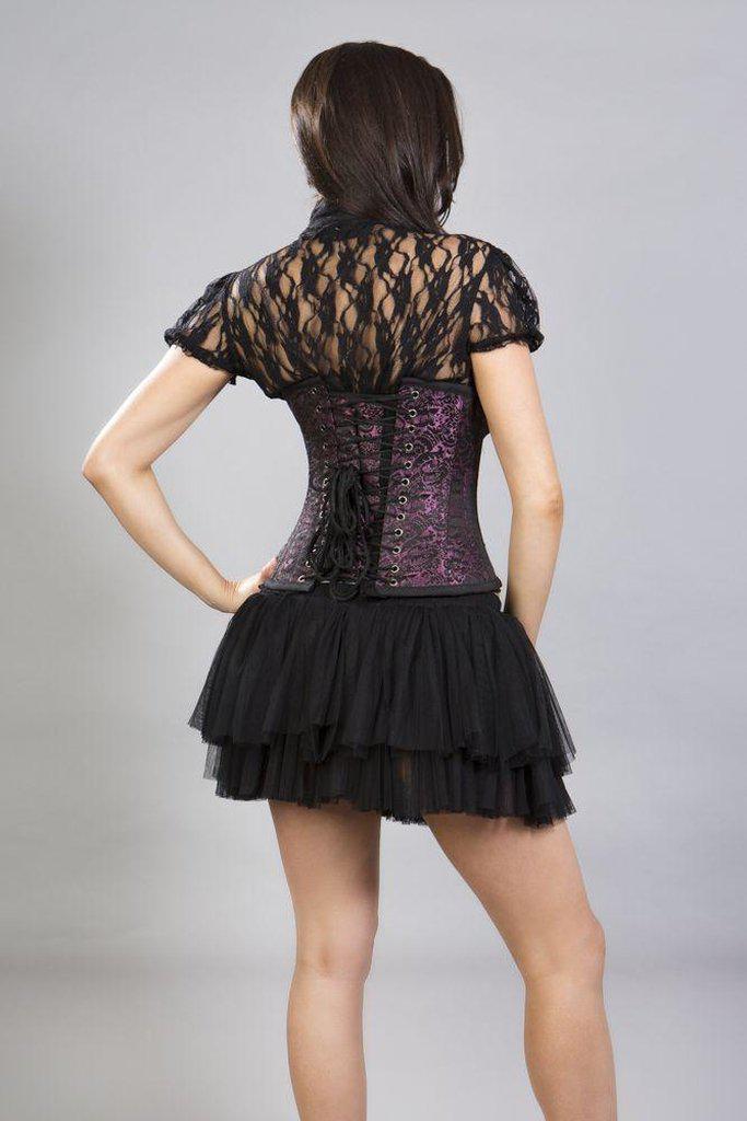 Candy Underbust Steel Boned Waist Training Corset In Brocade-Burleska-Dark Fashion Clothing