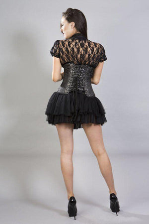 Candy Underbust Steel Boned Waist Training Corset In Brocade-Burleska-Dark Fashion Clothing
