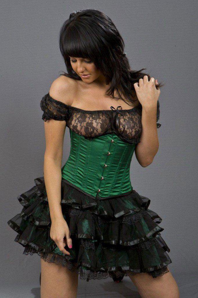 Candy Underbust Steel Boned Waist Training Corset In Satin-Burleska-Dark Fashion Clothing