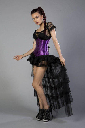Candy Underbust Steel Boned Waist Training Corset In Satin-Burleska-Dark Fashion Clothing
