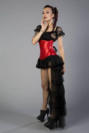 Candy Underbust Steel Boned Waist Training Corset In Satin-Burleska-Dark Fashion Clothing