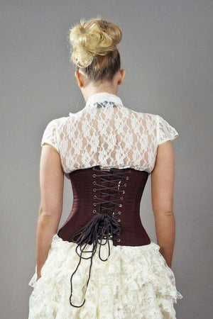 Candy Underbust Steel Boned Waist Training Corset In Twill-Burleska-Dark Fashion Clothing