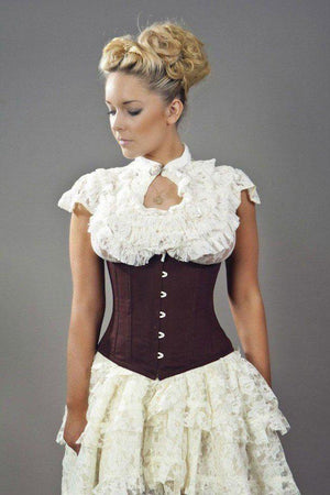 Candy Underbust Steel Boned Waist Training Corset In Twill-Burleska-Dark Fashion Clothing