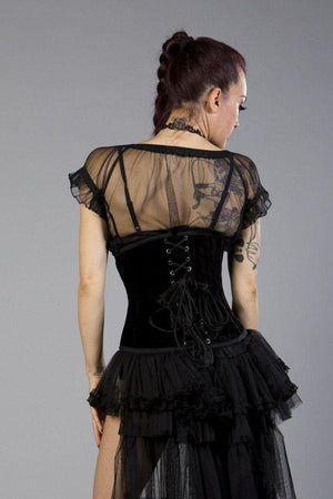 Candy Underbust Waist Training Corset In Velvet-Burleska-Dark Fashion Clothing