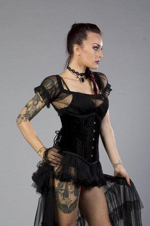 Candy Underbust Waist Training Corset In Velvet-Burleska-Dark Fashion Clothing