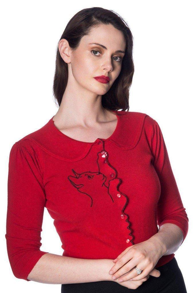 Cat Scallop Collar Cardi-Banned-Dark Fashion Clothing