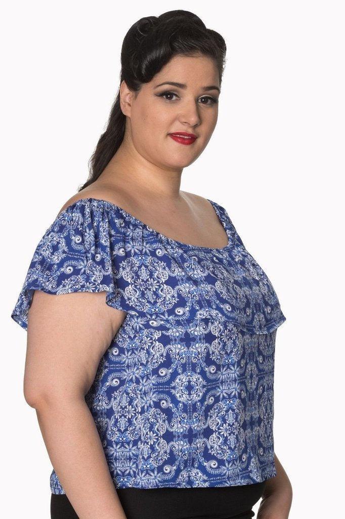 Celestial Off Shoulder Plus Size Top-Banned-Dark Fashion Clothing