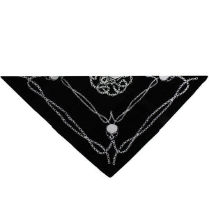 Chains & Skulls Black Cotton Bandana - Dale-Dr Faust-Dark Fashion Clothing