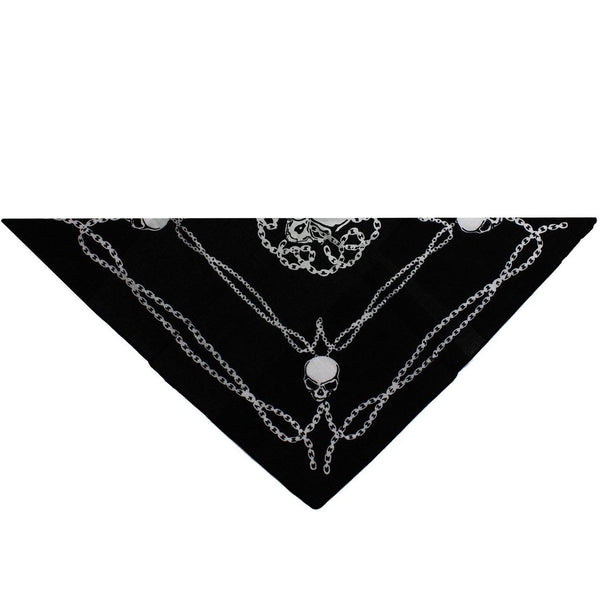 Chains & Skulls Black Cotton Bandana Dale Dark Fashion Clothing