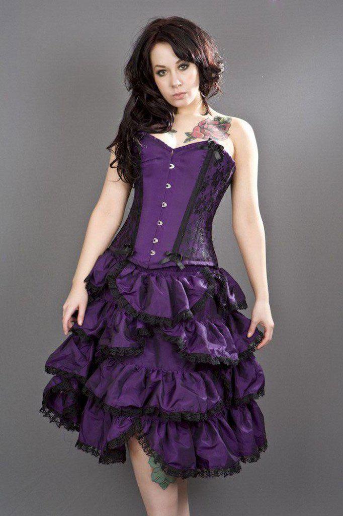 Chantelle Overbust Steel Boned Corset In Taffeta-Burleska-Dark Fashion Clothing