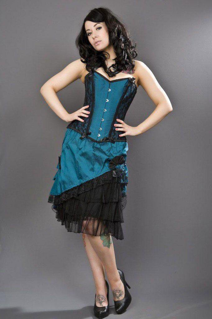 Chantelle Overbust Steel Boned Corset In Taffeta-Burleska-Dark Fashion Clothing