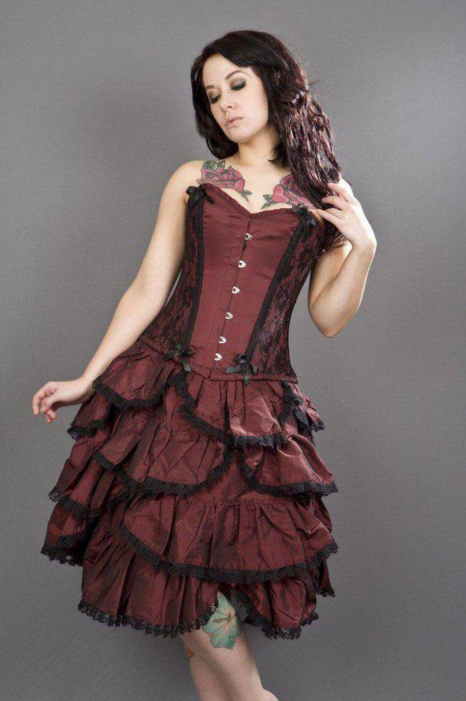 Chantelle Overbust Steel Boned Corset In Taffeta-Burleska-Dark Fashion Clothing