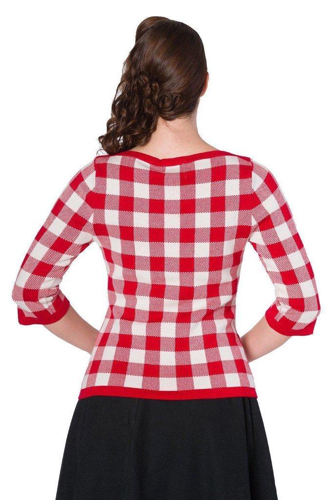 Check Knitted Jumper-Banned-Dark Fashion Clothing