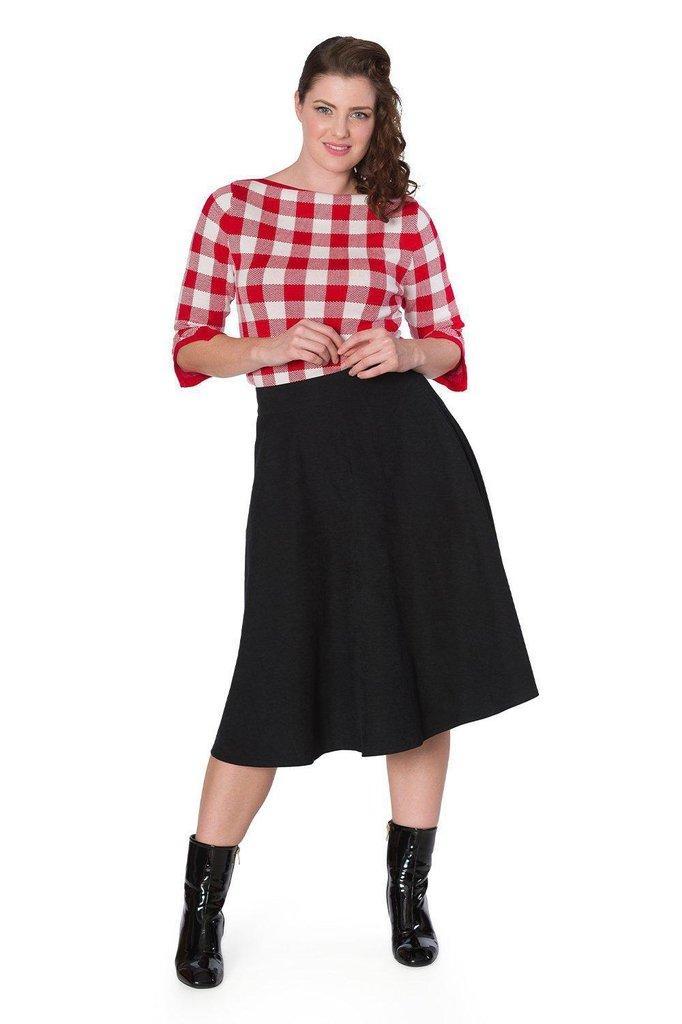 Check Knitted Jumper-Banned-Dark Fashion Clothing