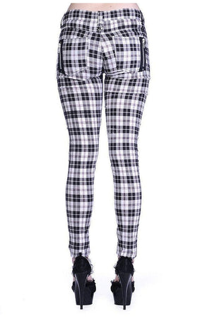 Banned Check Skinny Jeans - Tbn405Check - Various Colours - Dark ...