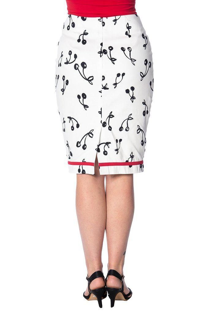 Cherry Pop Pencil Skirt-Banned-Dark Fashion Clothing