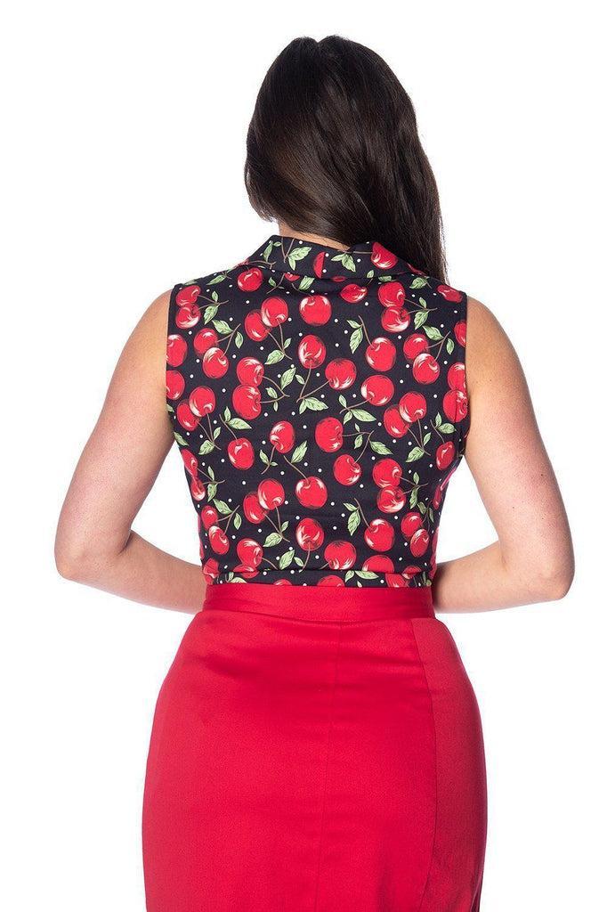 Cherry Soda Tie Shirt-Banned-Dark Fashion Clothing