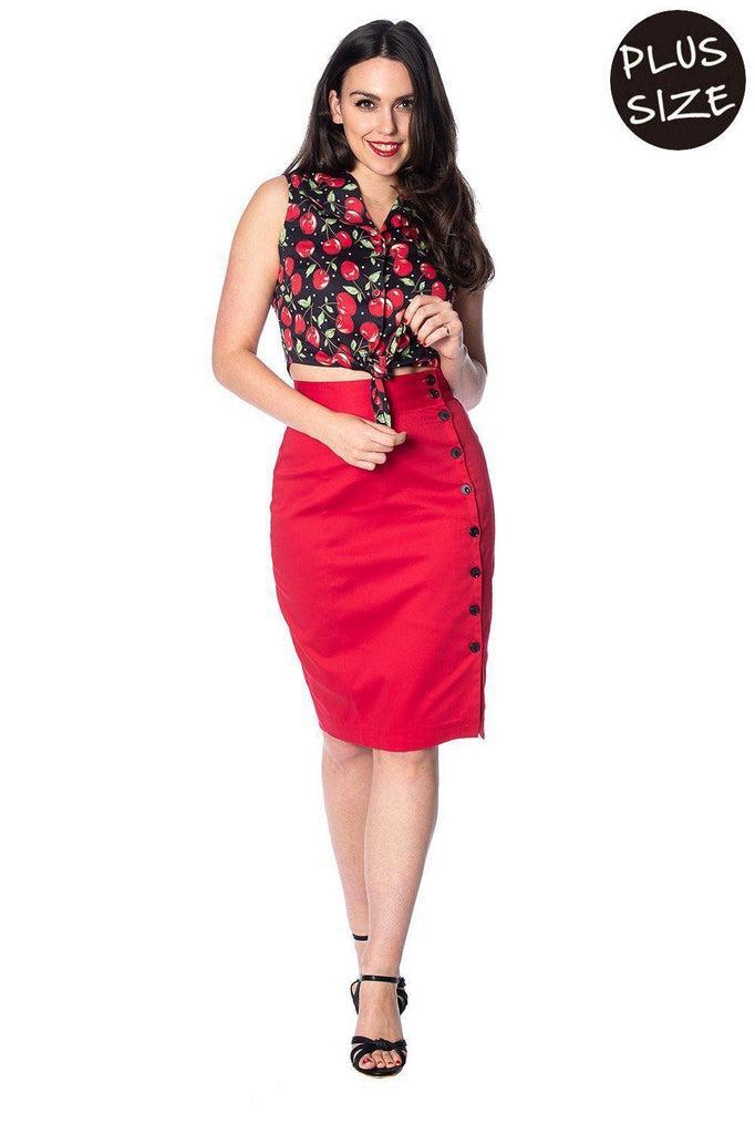 Cherry Soda Tie Shirt-Banned-Dark Fashion Clothing