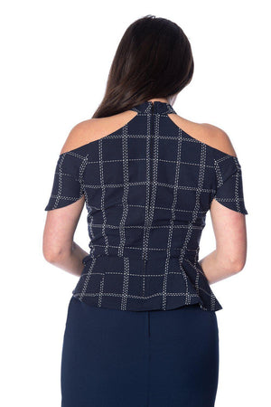 Chill Checks Peplum Top-Banned-Dark Fashion Clothing