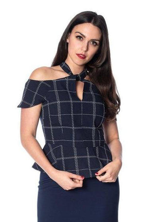 Chill Checks Peplum Top-Banned-Dark Fashion Clothing