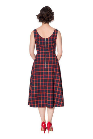 Christmas Check Dress-Banned-Dark Fashion Clothing