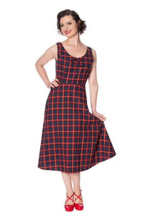 Christmas Check Dress-Banned-Dark Fashion Clothing