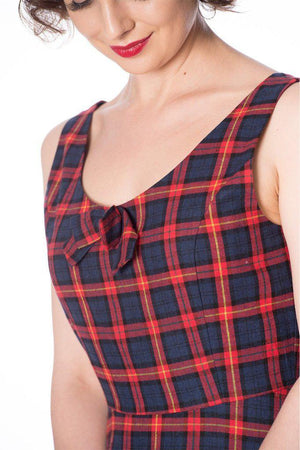 Christmas Check Dress-Banned-Dark Fashion Clothing