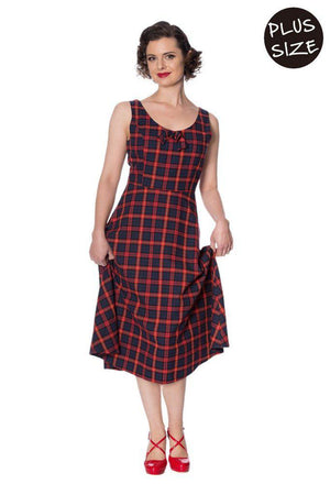 Christmas Check Dress-Banned-Dark Fashion Clothing