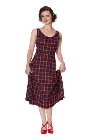 Christmas Check Dress-Banned-Dark Fashion Clothing