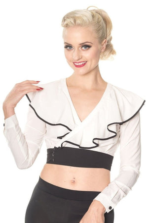 Classy Dame Wrap Top-Banned-Dark Fashion Clothing