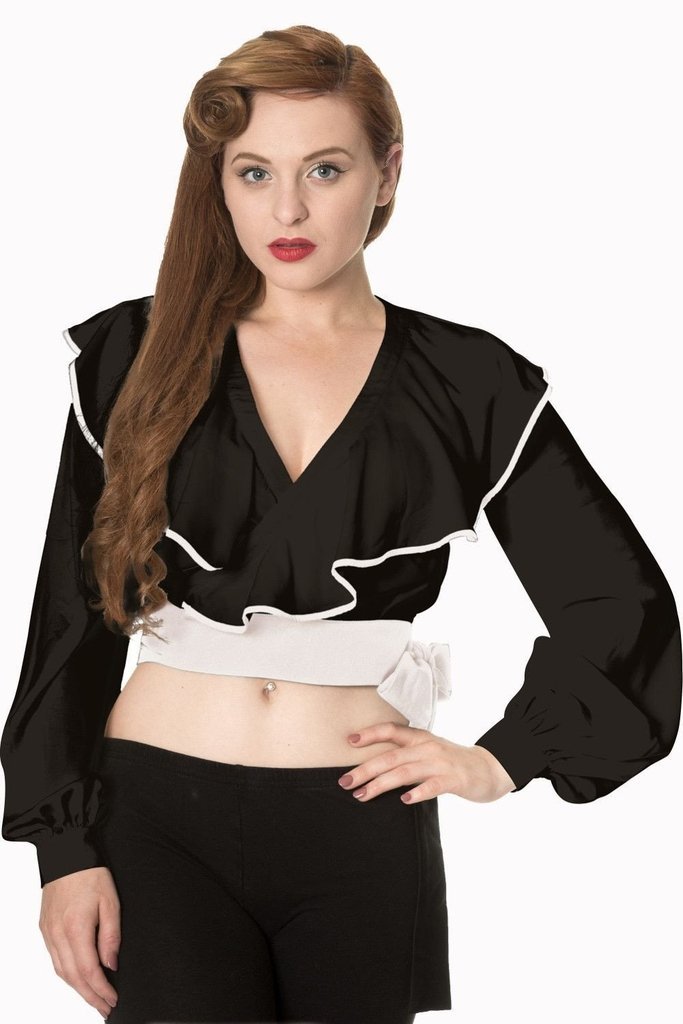 Classy Dame Wrap Top-Banned-Dark Fashion Clothing