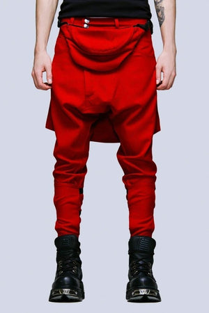Clip Pants Block Red - Unisex-Long Clothing-Dark Fashion Clothing