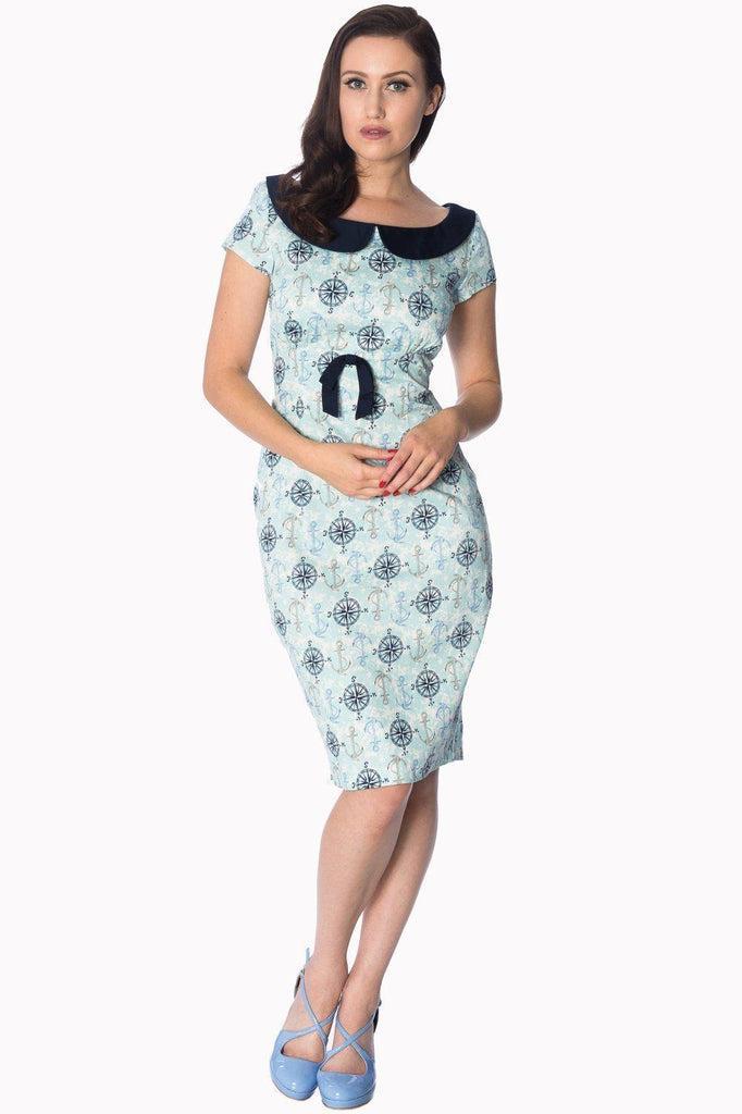 Compass Wiggle Dress-Banned-Dark Fashion Clothing