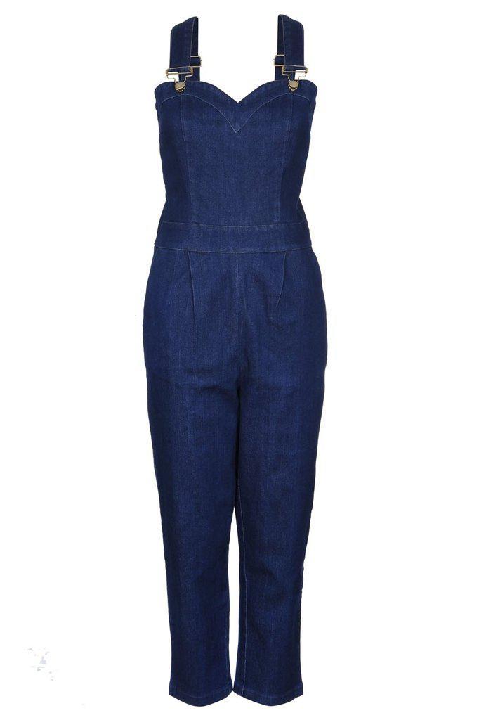 Connie Fitted Capri Overalls-Voodoo Vixen-Dark Fashion Clothing