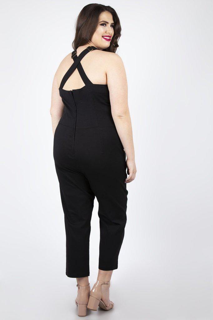Connie Fitted Capri Overalls-Voodoo Vixen-Dark Fashion Clothing