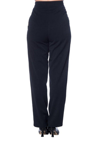 Contrast Trim Trousers-Banned-Dark Fashion Clothing