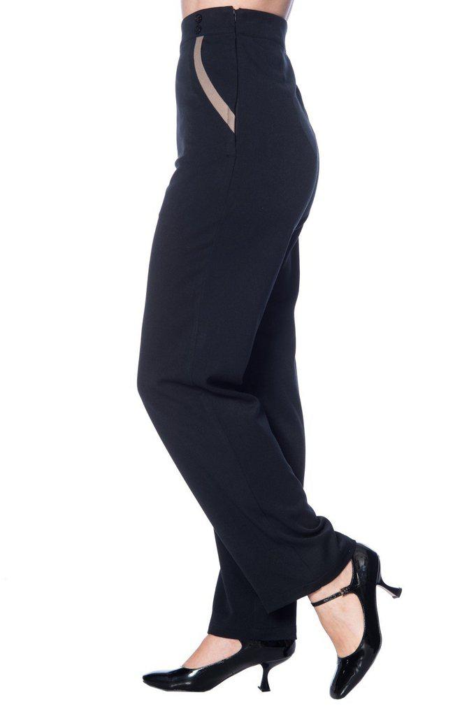 Contrast Trim Trousers-Banned-Dark Fashion Clothing