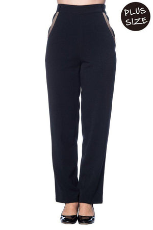 Contrast Trim Trousers-Banned-Dark Fashion Clothing