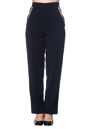Contrast Trim Trousers-Banned-Dark Fashion Clothing