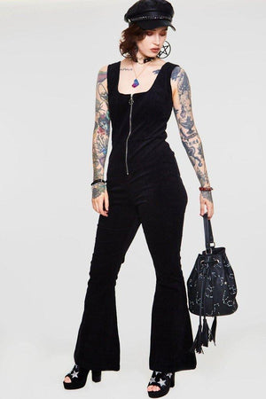 Cord Progression Flare Jumpsuit-Jawbreaker-Dark Fashion Clothing