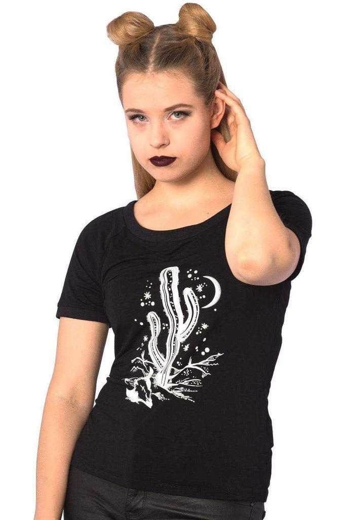 Cosmic Cactus Raglan Top-Banned-Dark Fashion Clothing