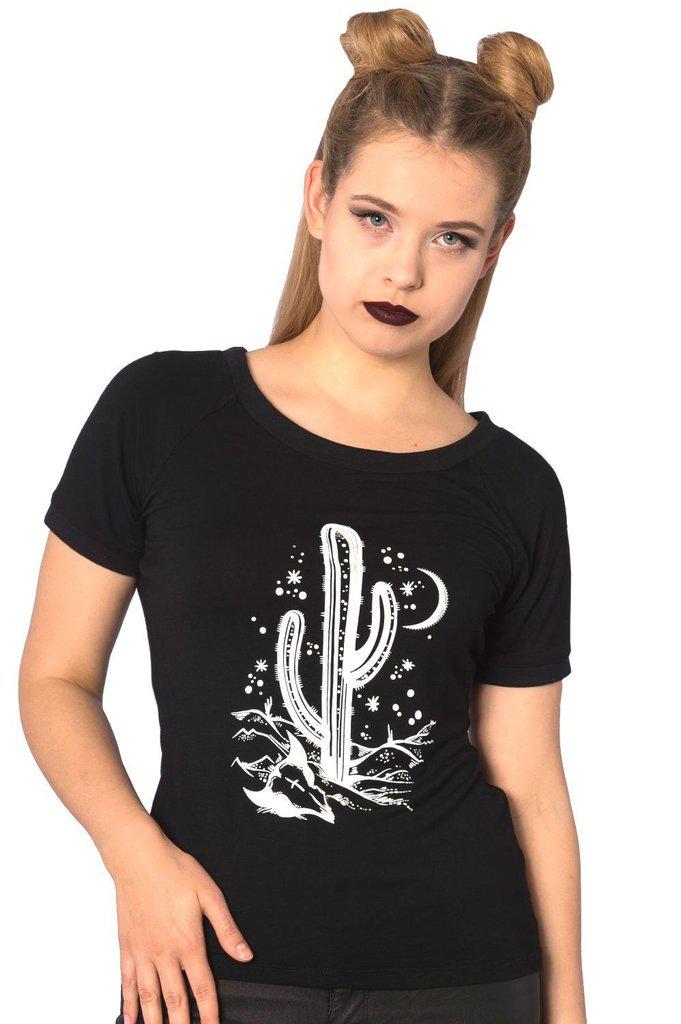 Cosmic Cactus Raglan Top-Banned-Dark Fashion Clothing