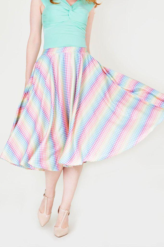 Courtney Gingham Skirt With Pockets-Voodoo Vixen-Dark Fashion Clothing